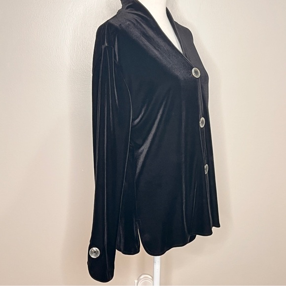 Harve Bernard by Bernard Holtzman Black Velvet 3 Button Blazer Womens Size XL - Picture 4 of 12